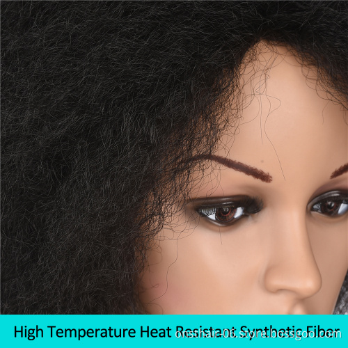 Synthetic Fluffy Big Afro Wig Short Kinky Curly Wig Cosplay Hair Color Yaki Straight for Women African Dark Brown Black Red 100g